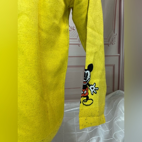 Disney Parks Mickey Mouse Yellow Sweater Unisex Adult Size M XL Pullover Knit - Picture 5 of 15